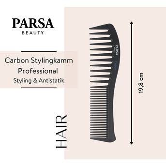 PARSA Beauty PROFI Carbon Stylingkamm antistatisch für präzises Haarstyling