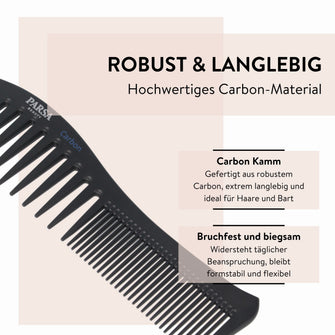 PARSA Beauty PROFI Carbon Stylingkamm antistatisch für präzises Haarstyling