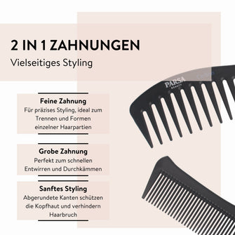 PARSA Beauty PROFI Carbon Stylingkamm antistatisch für präzises Haarstyling
