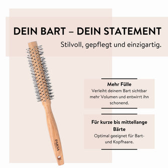 PARSA Beauty ESSENTIAL Bartbürste rund – für gepflegtes Bartstyling