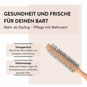 PARSA Beauty ESSENTIAL Bartbürste rund – für gepflegtes Bartstyling