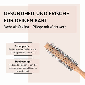 PARSA Beauty ESSENTIAL Bartbürste rund – für gepflegtes Bartstyling