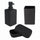 PARSA Beauty Badezimmer Set 3-teilig Matt Schwarz, Seifenspender, Becher und Seifenschale mit Soft-Touch Finish