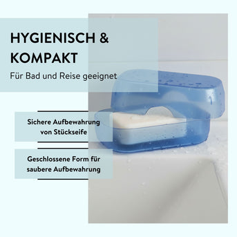 PARSA Beauty Badezimmer Set 3-teilig Indigo Blau, Zahnputzbecher, Seifendose und Reise Köcher