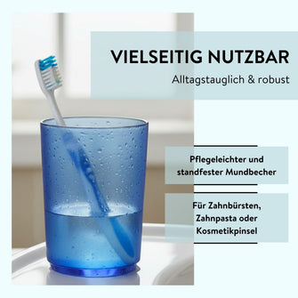 PARSA Beauty Badezimmer Set 3-teilig Indigo Blau, Zahnputzbecher, Seifendose und Reise Köcher