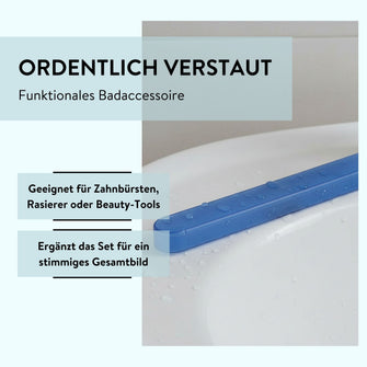 PARSA Beauty Badezimmer Set 3-teilig Indigo Blau, Zahnputzbecher, Seifendose und Reise Köcher