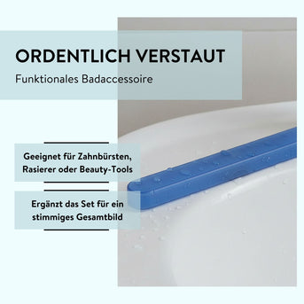 PARSA Beauty Badezimmer Set 3-teilig Indigo Blau, Zahnputzbecher, Seifendose und Reise Köcher