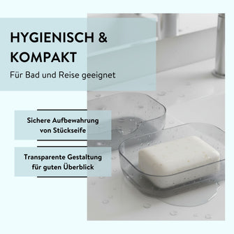 PARSA Beauty Badezimmer Set 3-teilig Transparent, Seifenschale, Zahnbürstenhalter und Becher