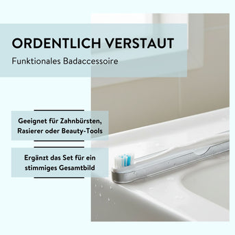 PARSA Beauty Badezimmer Set 3-teilig Transparent, Seifenschale, Zahnbürstenhalter und Becher