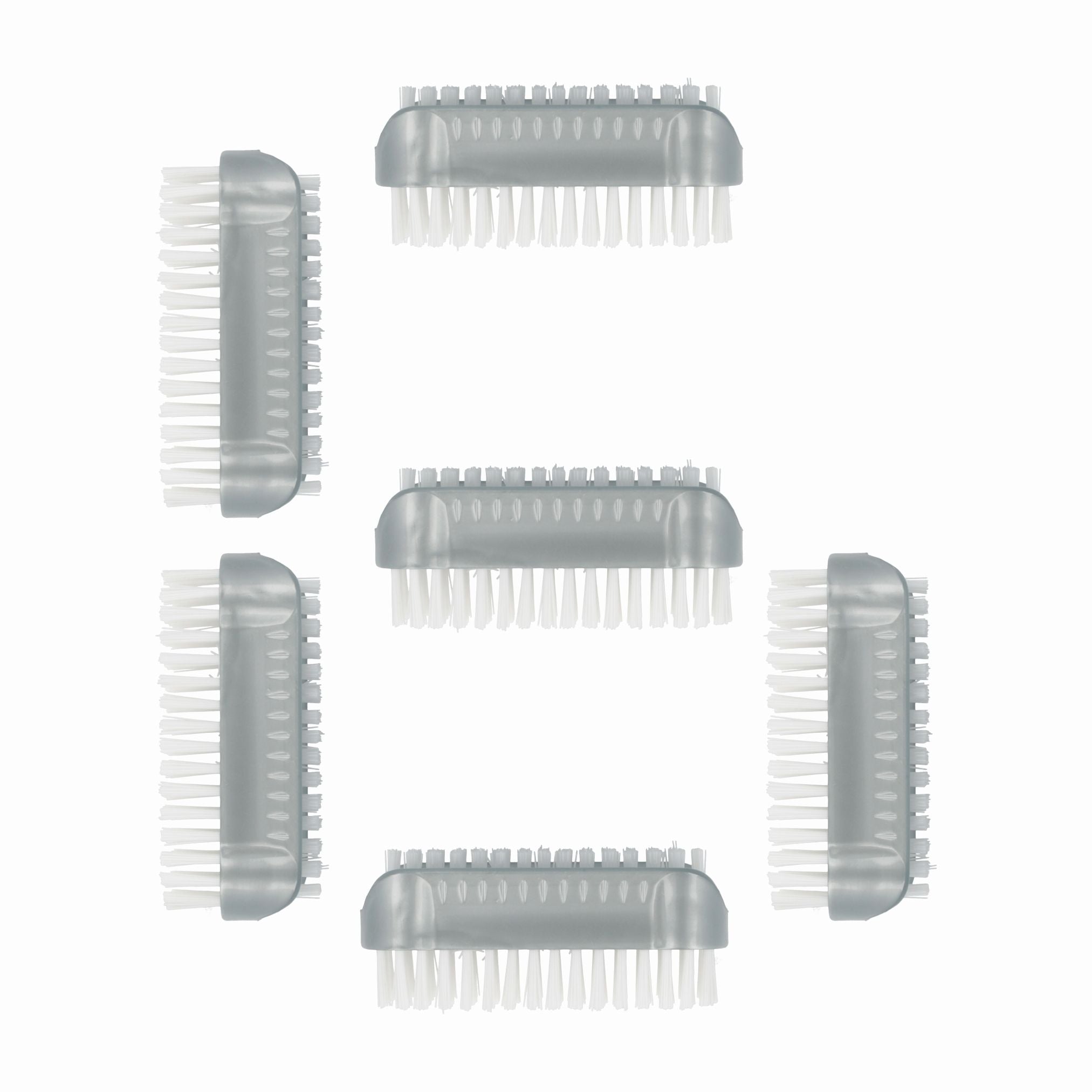 PARSA Beauty Nagelbürsten 6er Set Grau, Robuste Handwaschbürsten für Hände und Nägel