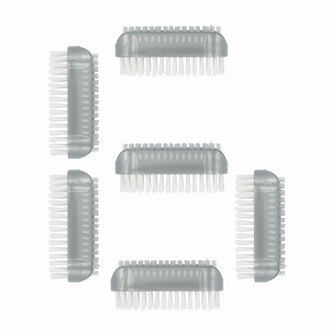 PARSA Beauty Nagelbürsten 6er Set Grau, Robuste Handwaschbürsten für Hände und Nägel