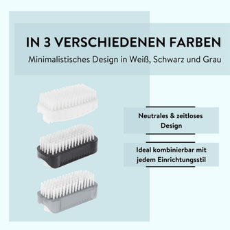 PARSA Beauty Nagelbürsten 6er Set Grau, Robuste Handwaschbürsten für Hände und Nägel