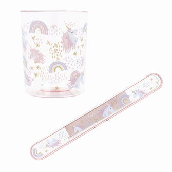 PARSA Beauty Kids Bundle Einhorn, Zahnputzbecher und Zahnbürstenköcher für Kinder im Set