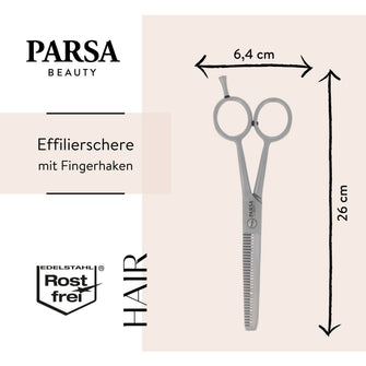 PARSA Beauty ESSENTIAL Effilierschere mit Fingerhaken Profi